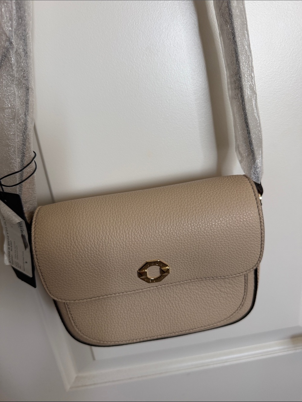 Furla: Women’s Cream Crossbody Bag - Classic Saddle Style - Picture 2 of 5